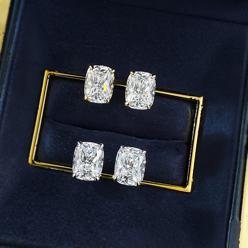 The Odette Cushion-Cut Crystal Stud Earrings