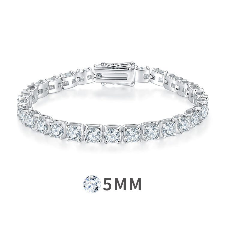 5mmMoissanite Full Inlay Bull Head Tennis Chain Bracelet Necklace Fashion European and American Hip Hop StyleS925Sterling Silver Lab-Grown Diamond