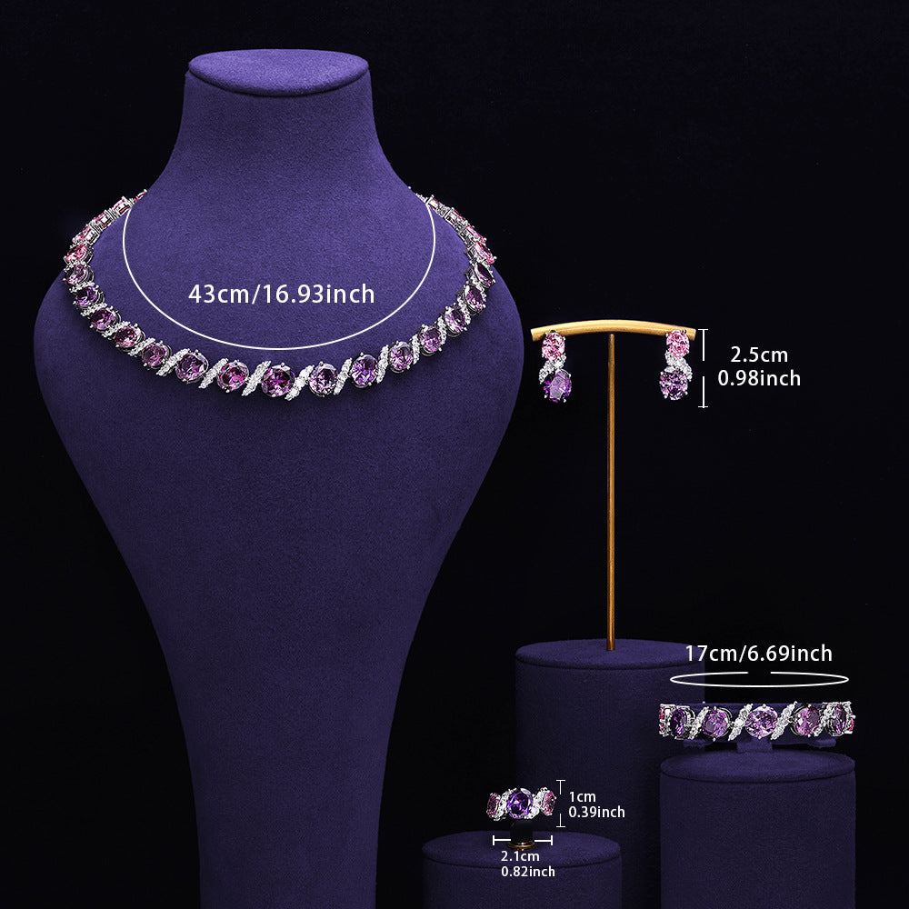 The Rosalie Pink Marquise Jewelry Set
