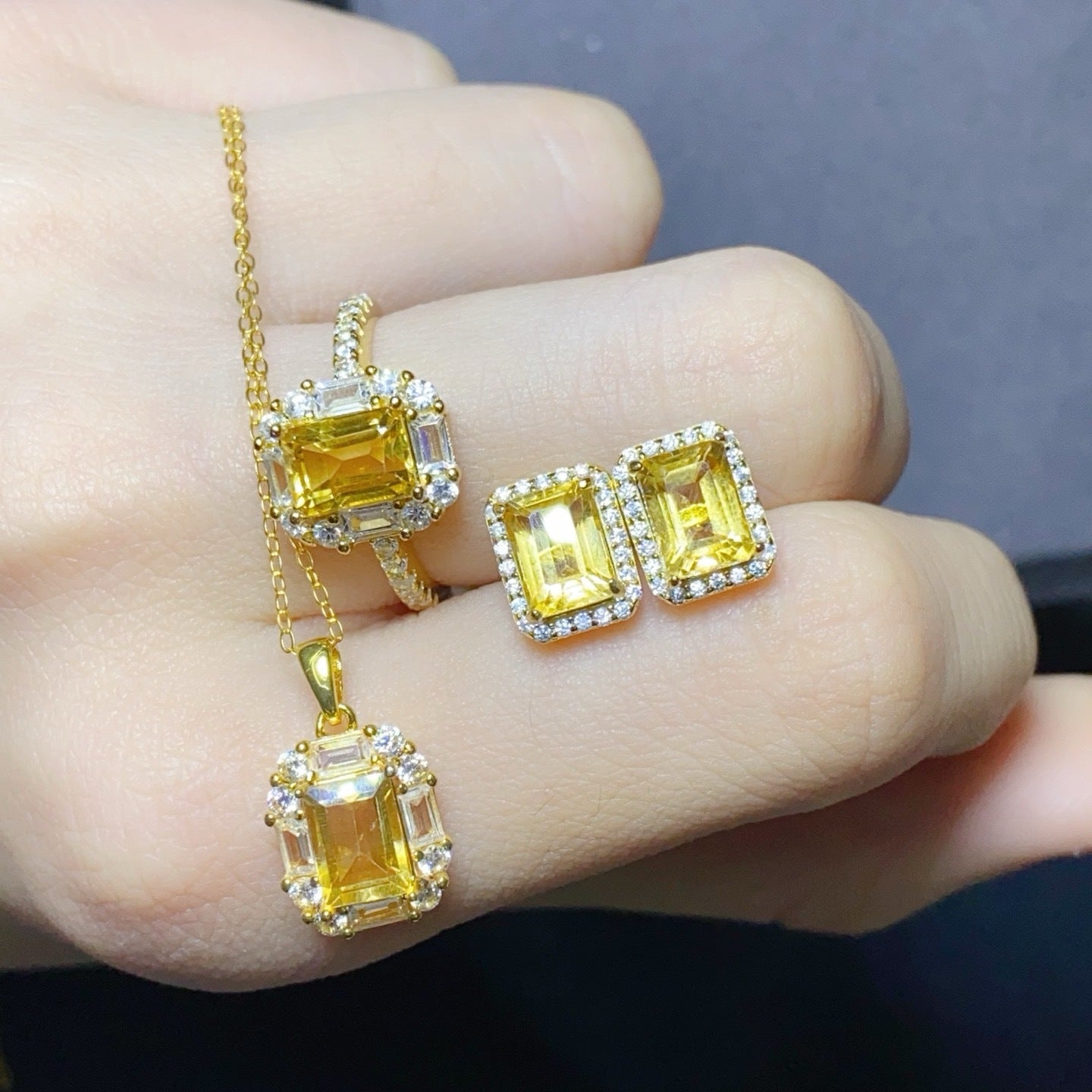 The Estella Natural Citrine Jewelry Suite