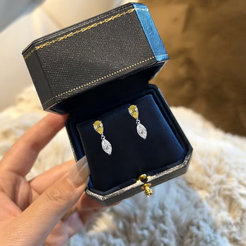 The Soleil Two-Tone Marquise Drop Earrings