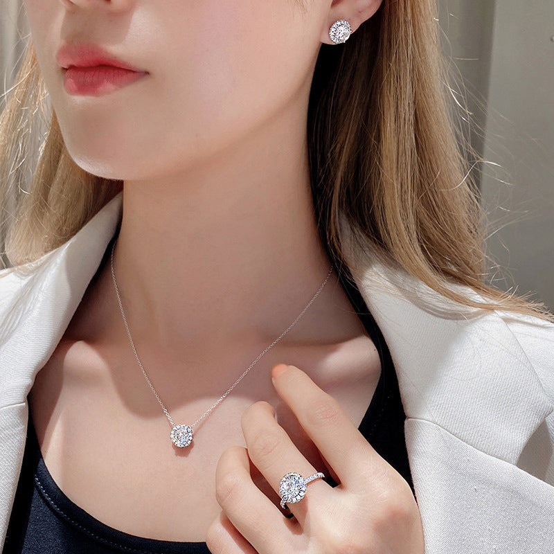 The Diana Round Pavé Stud Earrings