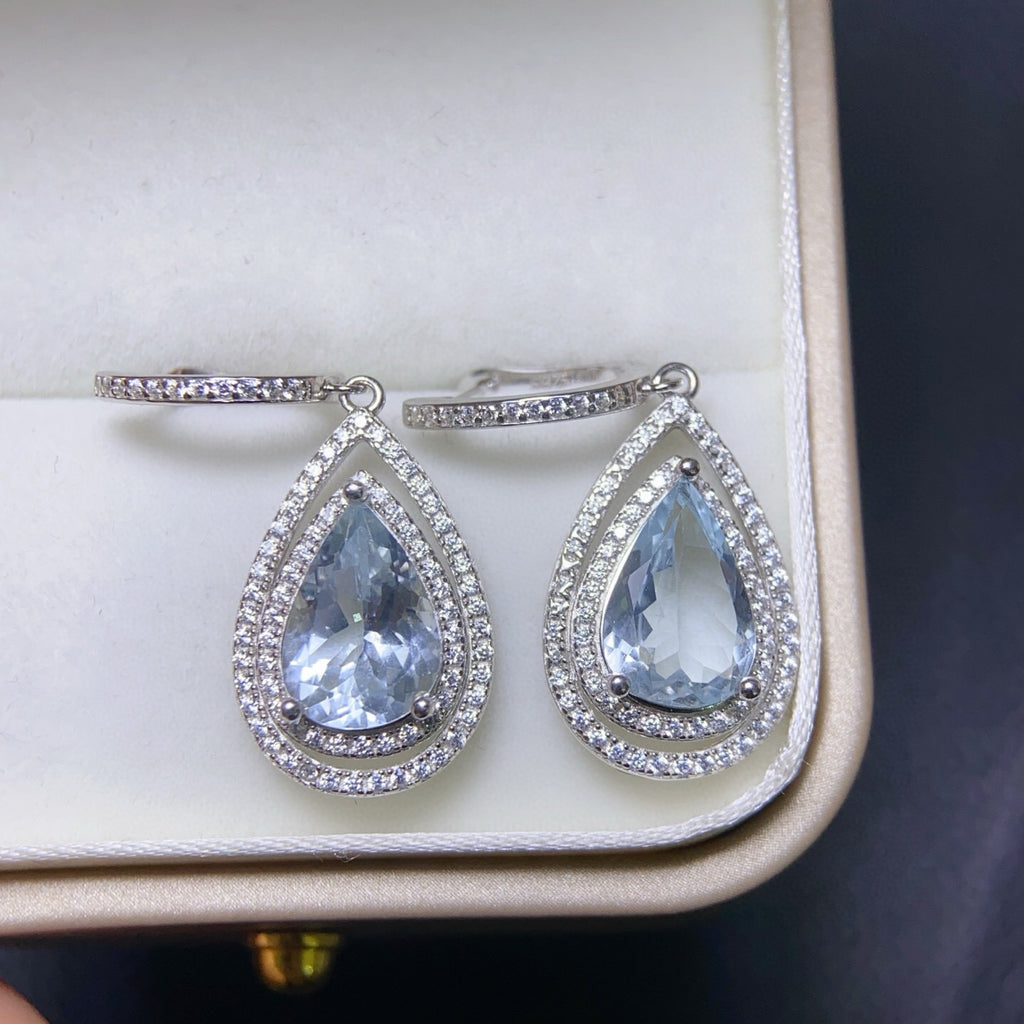 The Delphine Natural Aquamarine Drop Earrings