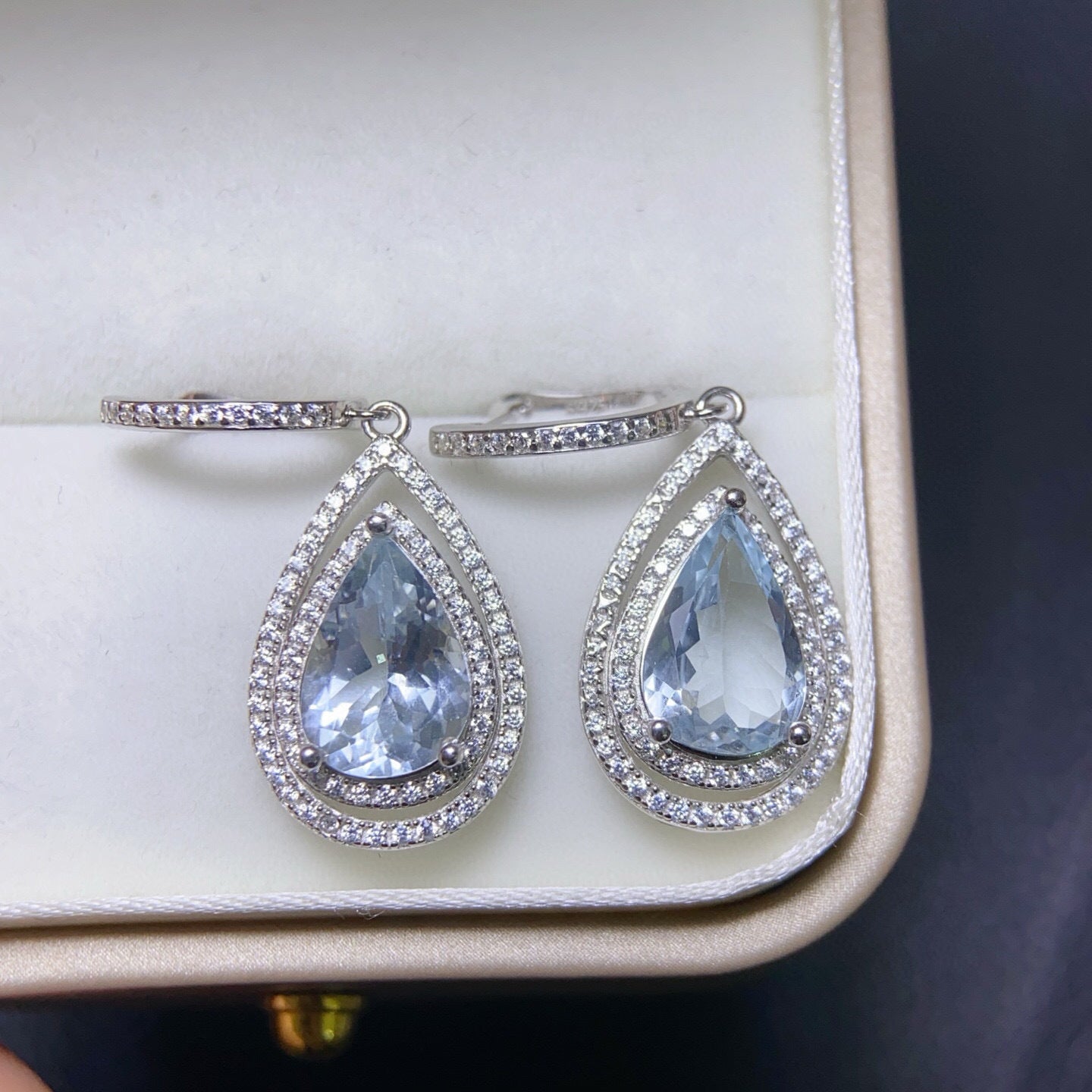 The Delphine Natural Aquamarine Drop Earrings