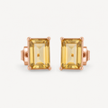Aurelia natural citrine stud earrings on warm white