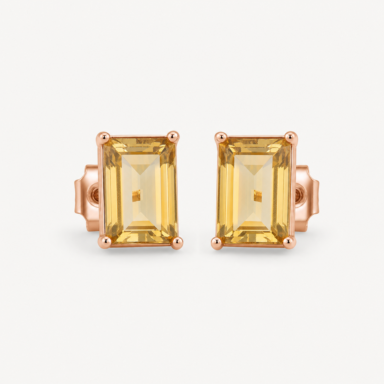 Aurelia natural citrine stud earrings on warm white
