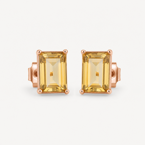 Aurelia natural citrine stud earrings on warm white