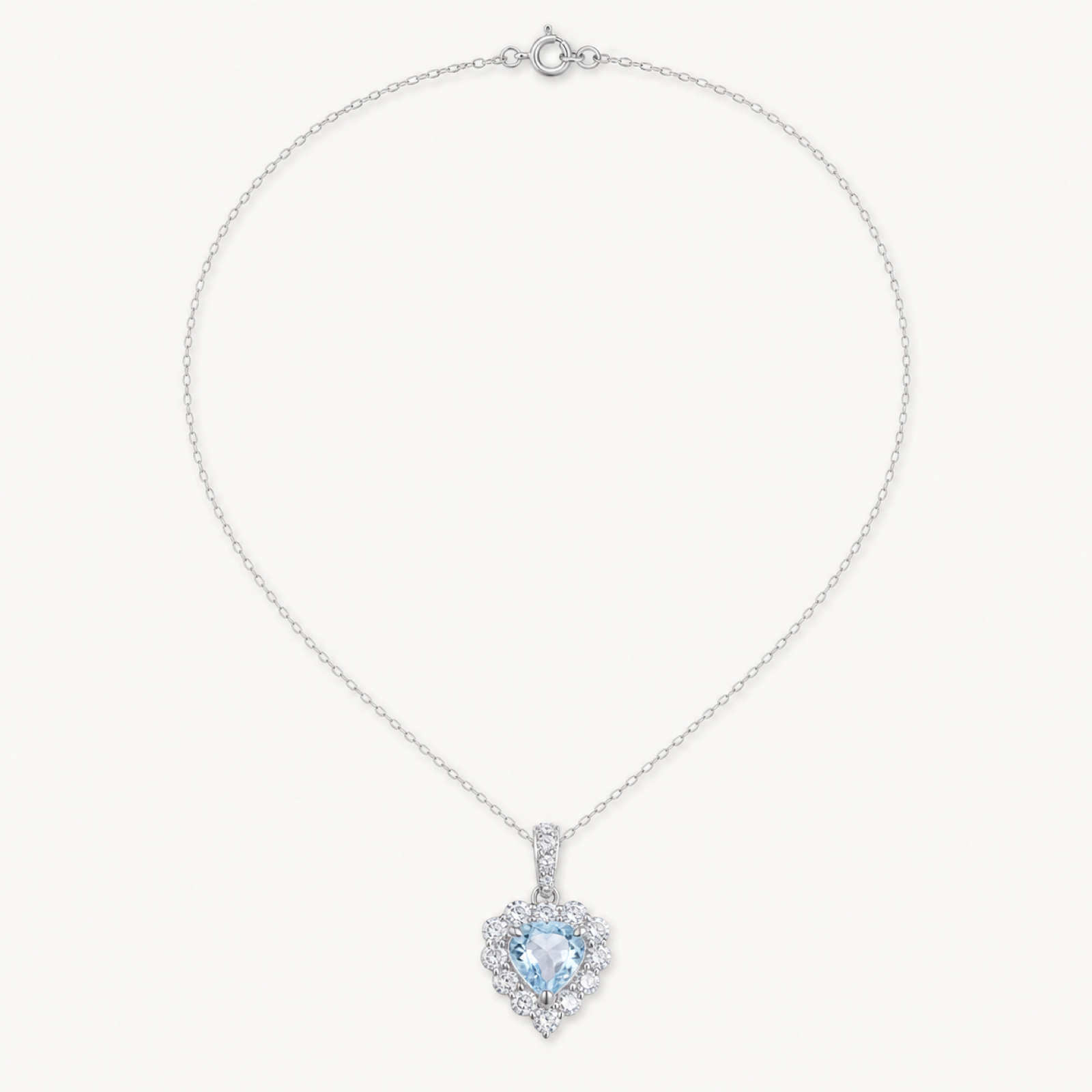 Mira Natural Aquamarine Round Pendant on warm white