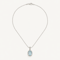 The Oceane Aquamarine Oval Pendant on warm white