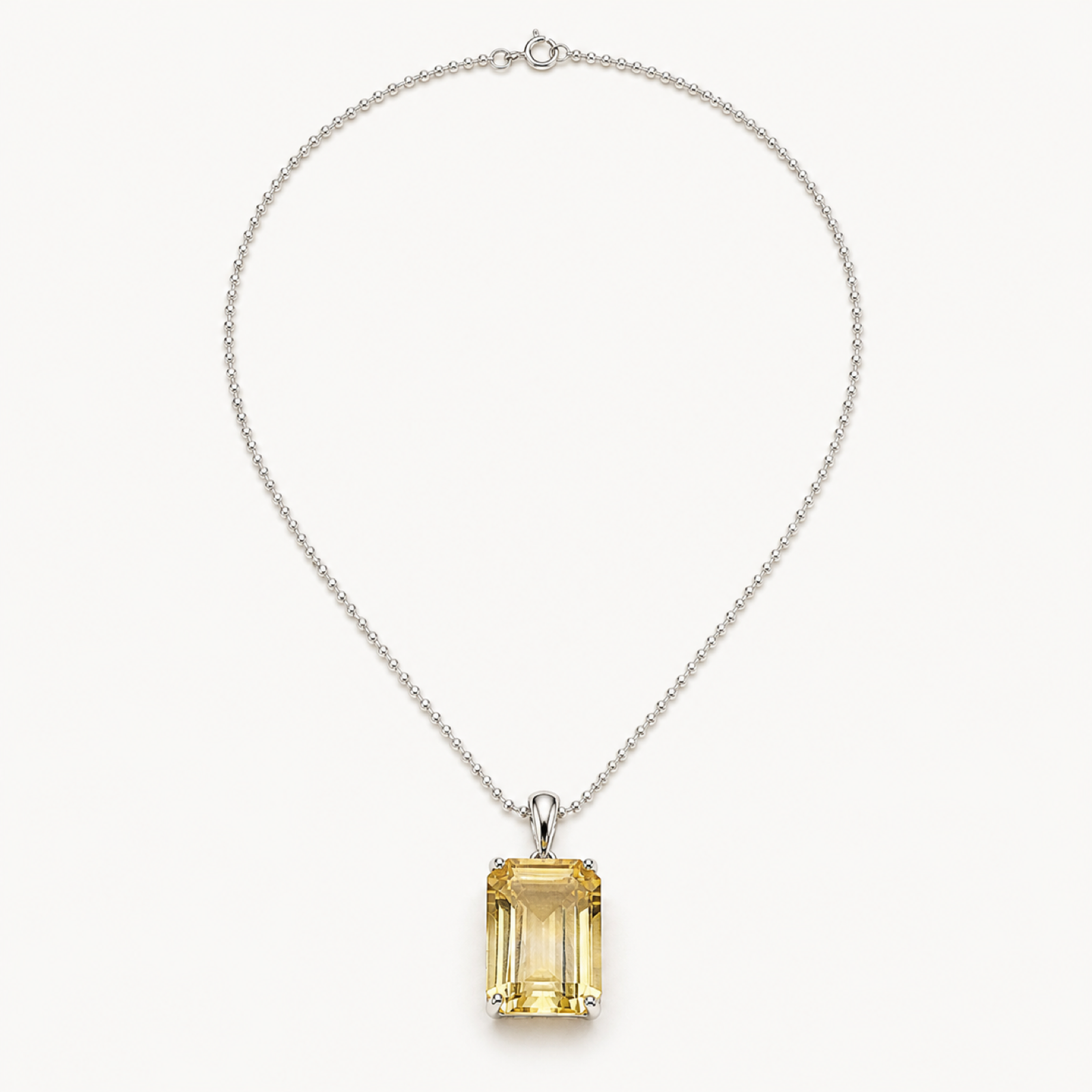 The Soleil Natural Citrine Statement Pendant on warm white
