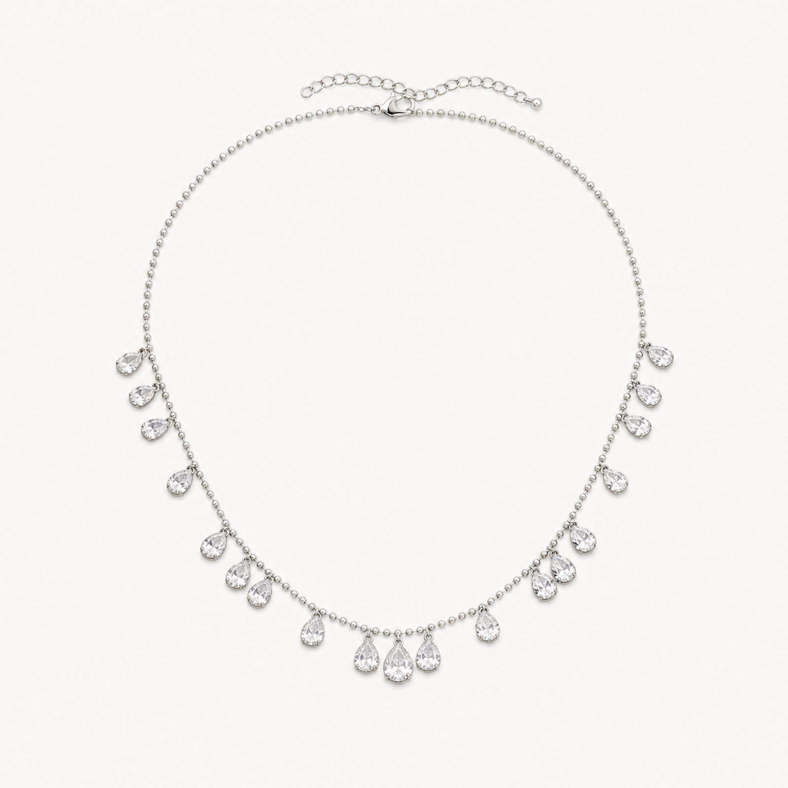 Astra celestial pear drop necklace on warm white