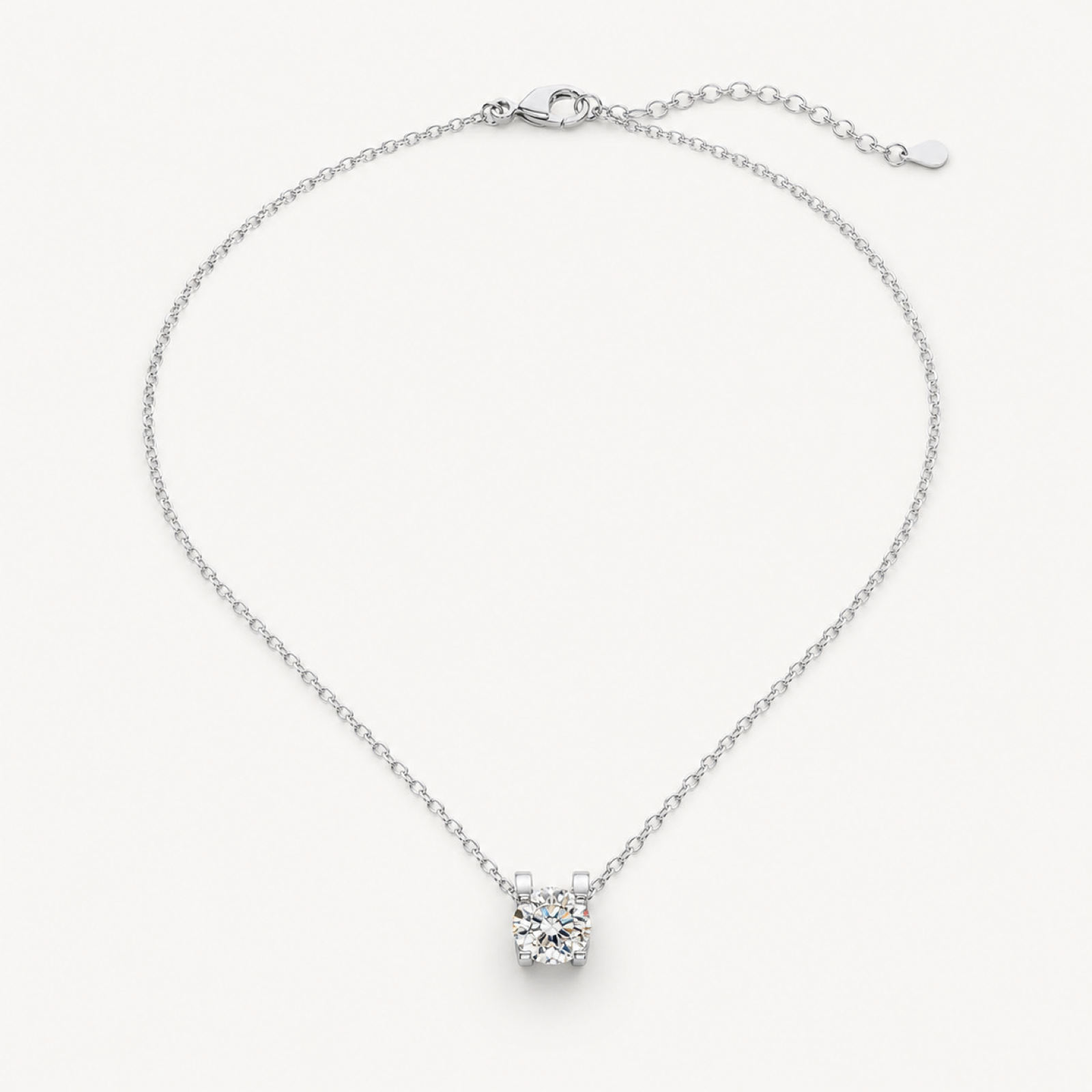 Lumiere moissanite solitaire pendant on warm white