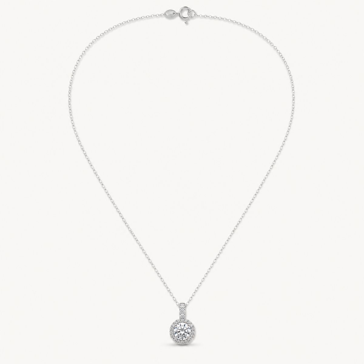 The Solenne One-Carat Lab-Grown Diamond Pendant on warm white